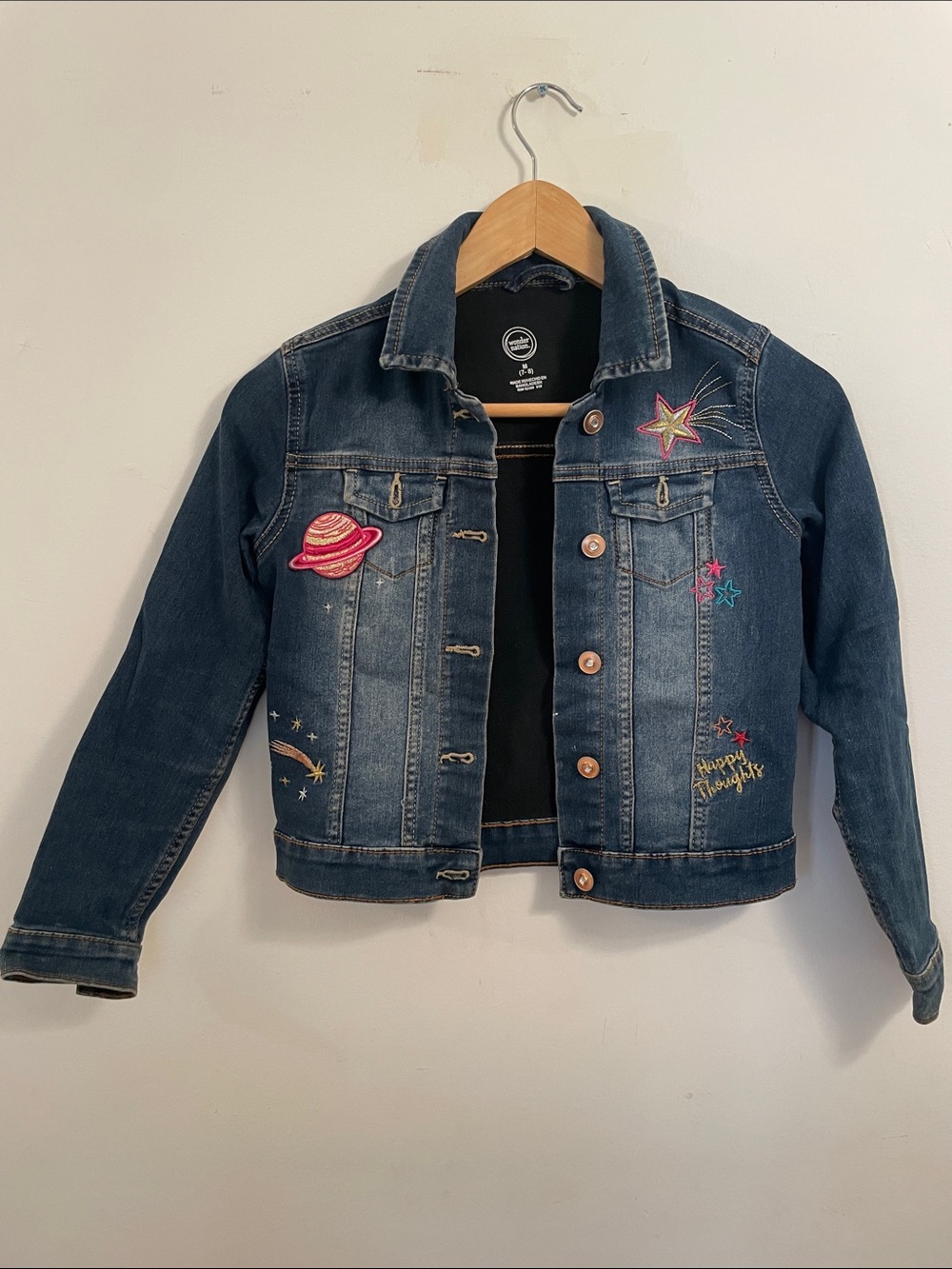 Wonder Nation Jean Jacket with Space themed patches